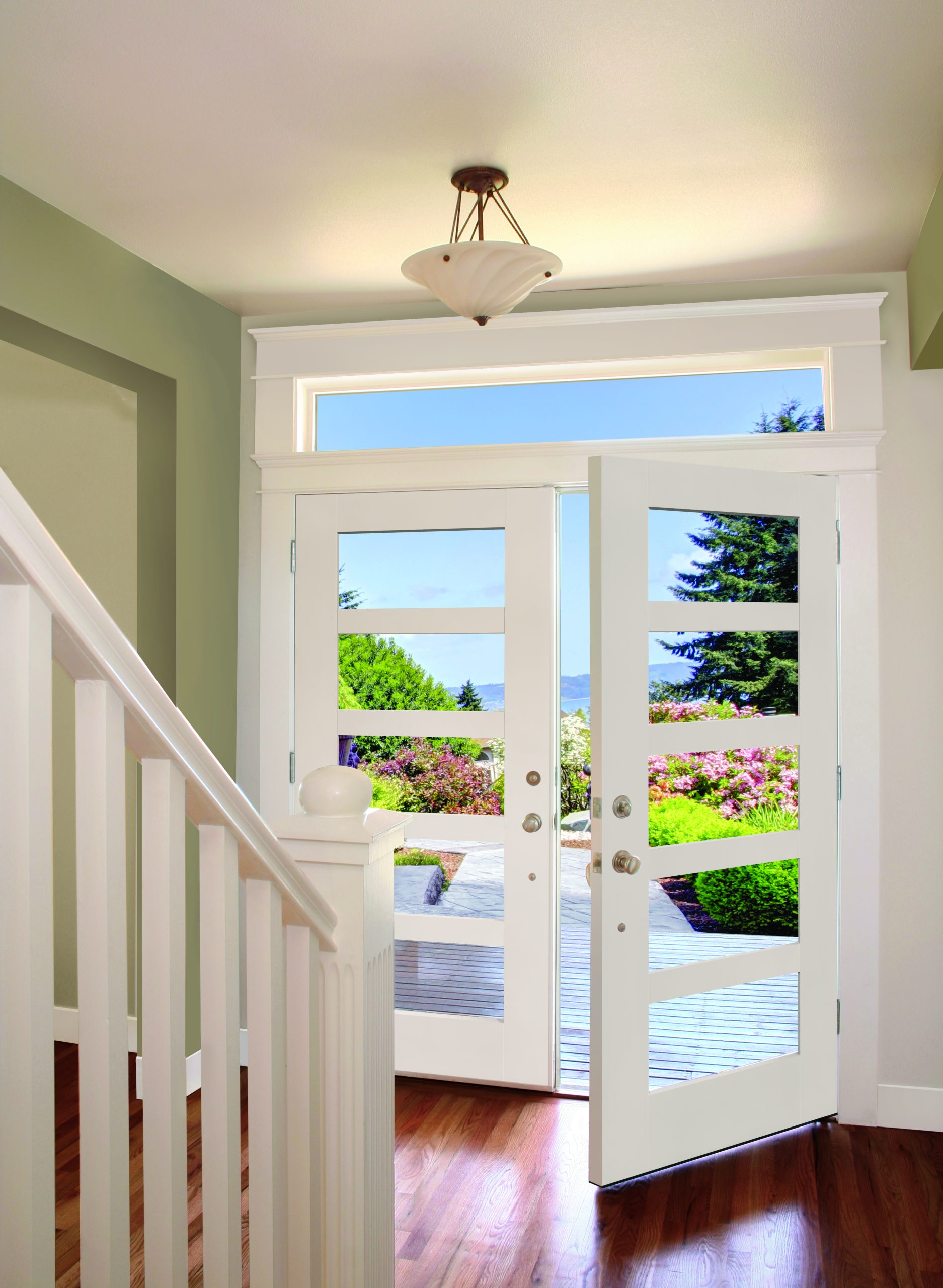 white weston smooth brushed fiberglass front door with sdl
